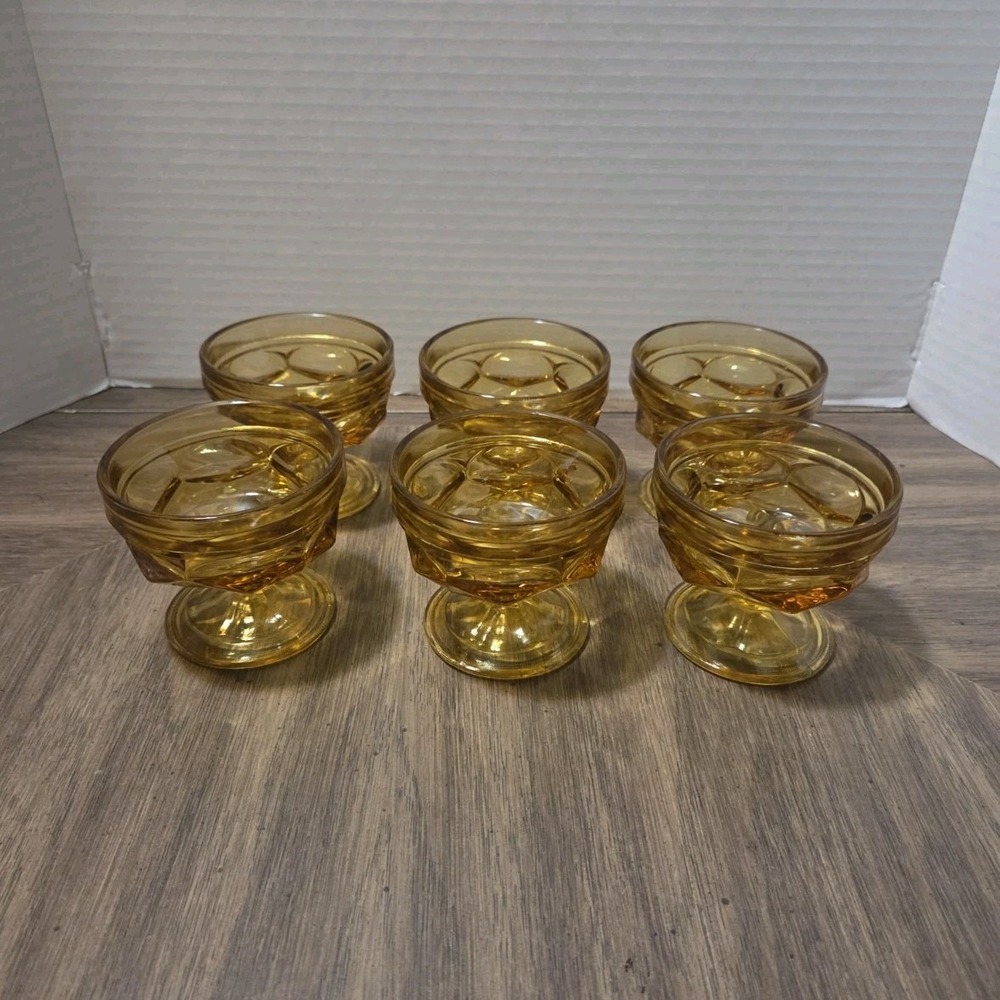 amber glass pedestal dessert bowls, anchor hocking, holiday, Thanksgiving